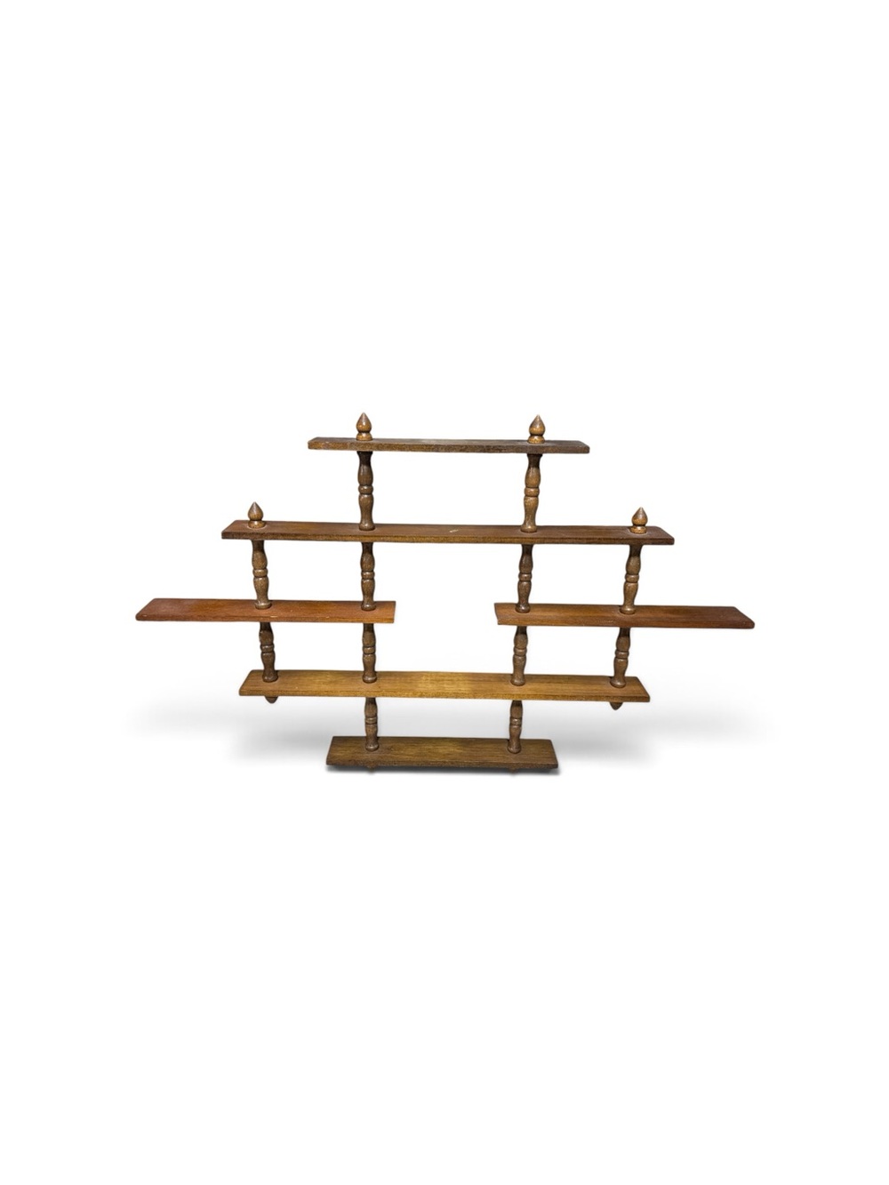 Vintage Wood Whatnot Display Shelf Colonial Wall Curio Shelf Made in Taiwan